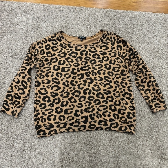 Buffalo David Bitton cheetah print fuzzy blouse XXL - Picture 1 of 5